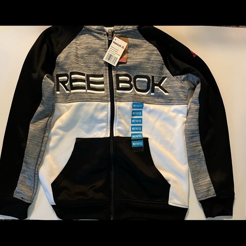 Boys 10/12 Reebok zip up hoodie NWT